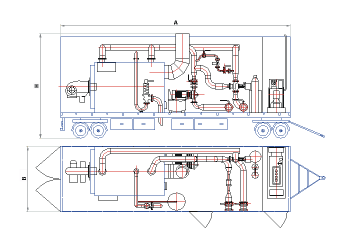 Mobile Hot Water Heating Plants - Trailer-Mounted